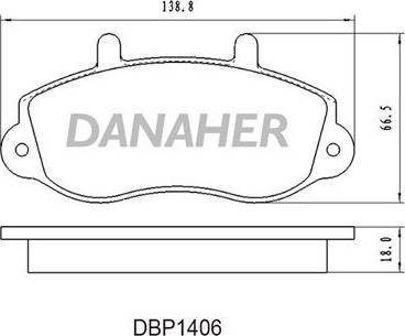 Danaher DBP1406 - Əyləc altlığı dəsti, əyləc diski furqanavto.az