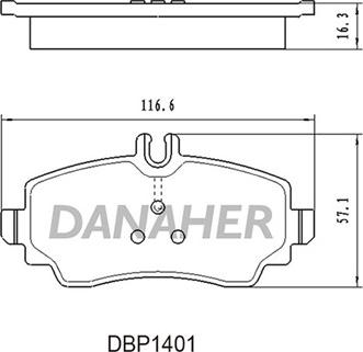 Danaher DBP1401 - Əyləc altlığı dəsti, əyləc diski furqanavto.az