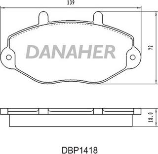 Danaher DBP1418 - Əyləc altlığı dəsti, əyləc diski furqanavto.az