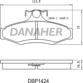 Danaher DBP1424 - Əyləc altlığı dəsti, əyləc diski furqanavto.az