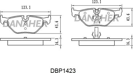 Danaher DBP1423 - Əyləc altlığı dəsti, əyləc diski furqanavto.az