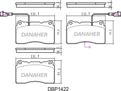 Danaher DBP1422 - Əyləc altlığı dəsti, əyləc diski furqanavto.az