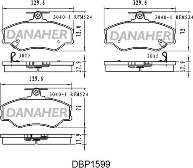 Danaher DBP1599 - Əyləc altlığı dəsti, əyləc diski furqanavto.az