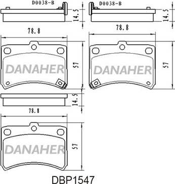 Danaher DBP1547 - Əyləc altlığı dəsti, əyləc diski furqanavto.az