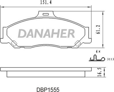 Danaher DBP1555 - Əyləc altlığı dəsti, əyləc diski furqanavto.az