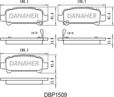 Danaher DBP1509 - Əyləc altlığı dəsti, əyləc diski furqanavto.az