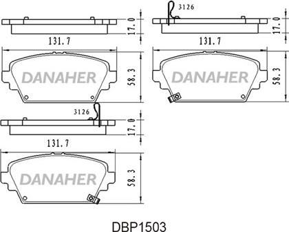 Danaher DBP1503 - Əyləc altlığı dəsti, əyləc diski furqanavto.az