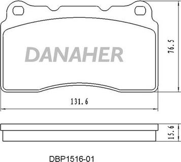 Danaher DBP1516-01 - Əyləc altlığı dəsti, əyləc diski furqanavto.az