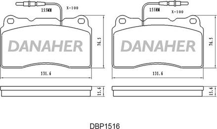 Danaher DBP1516 - Əyləc altlığı dəsti, əyləc diski furqanavto.az