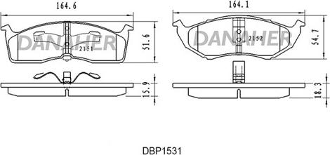 Danaher DBP1531 - Əyləc altlığı dəsti, əyləc diski furqanavto.az