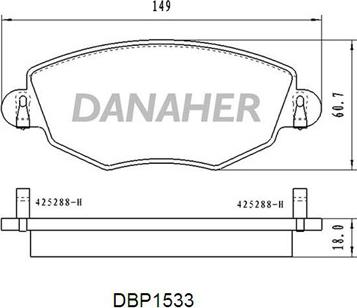 Danaher DBP1533 - Əyləc altlığı dəsti, əyləc diski furqanavto.az