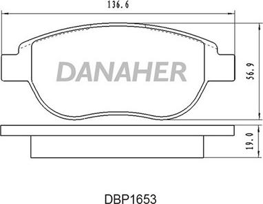 Danaher DBP1653 - Əyləc altlığı dəsti, əyləc diski furqanavto.az