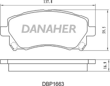 Danaher DBP1663 - Əyləc altlığı dəsti, əyləc diski furqanavto.az
