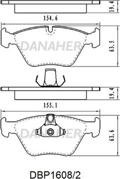 Danaher DBP1608/2 - Əyləc altlığı dəsti, əyləc diski furqanavto.az