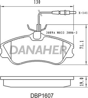 Danaher DBP1607 - Əyləc altlığı dəsti, əyləc diski furqanavto.az