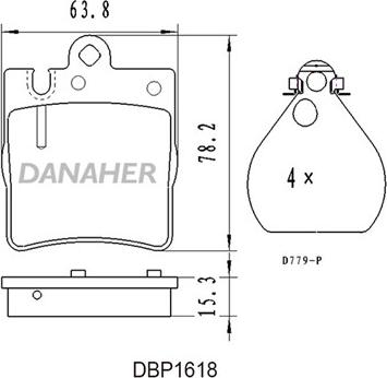 Danaher DBP1618 - Əyləc altlığı dəsti, əyləc diski furqanavto.az