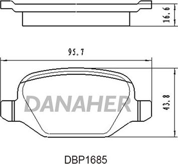 Danaher DBP1685 - Əyləc altlığı dəsti, əyləc diski furqanavto.az