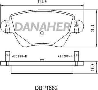 Danaher DBP1682 - Əyləc altlığı dəsti, əyləc diski furqanavto.az