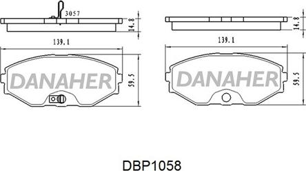 Danaher DBP1058 - Əyləc altlığı dəsti, əyləc diski furqanavto.az