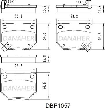 Danaher DBP1057 - Əyləc altlığı dəsti, əyləc diski furqanavto.az