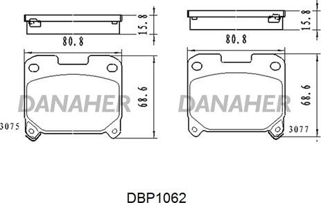 Danaher DBP1062 - Əyləc altlığı dəsti, əyləc diski furqanavto.az