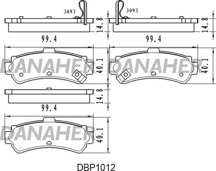 Danaher DBP1012 - Əyləc altlığı dəsti, əyləc diski furqanavto.az