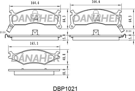 Danaher DBP1021 - Əyləc altlığı dəsti, əyləc diski furqanavto.az