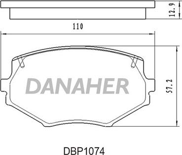 Danaher DBP1074 - Əyləc altlığı dəsti, əyləc diski furqanavto.az