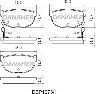 Danaher DBP1073/1 - Əyləc altlığı dəsti, əyləc diski furqanavto.az