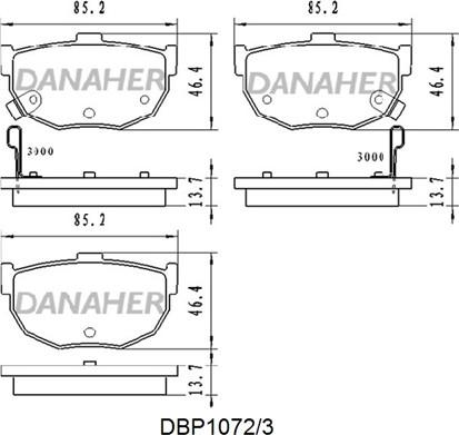Danaher DBP1072/3 - Əyləc altlığı dəsti, əyləc diski furqanavto.az