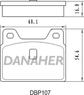 Danaher DBP107 - Əyləc altlığı dəsti, əyləc diski furqanavto.az