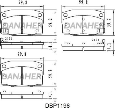 Danaher DBP1196 - Əyləc altlığı dəsti, əyləc diski furqanavto.az