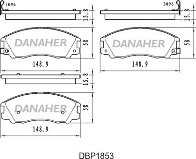 Danaher DBP1853 - Əyləc altlığı dəsti, əyləc diski furqanavto.az