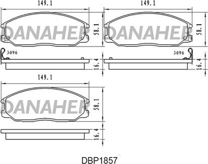 Danaher DBP1857 - Əyləc altlığı dəsti, əyləc diski furqanavto.az