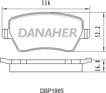 Danaher DBP1865 - Əyləc altlığı dəsti, əyləc diski furqanavto.az