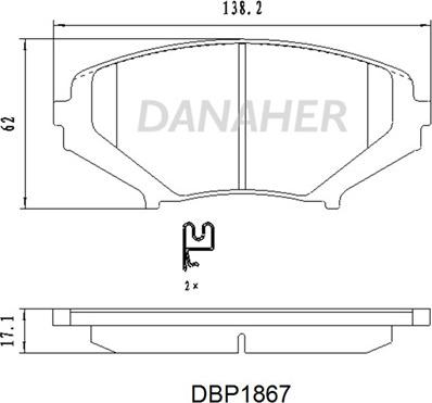 Danaher DBP1867 - Əyləc altlığı dəsti, əyləc diski furqanavto.az