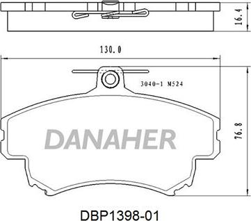 Danaher DBP1398-01 - Əyləc altlığı dəsti, əyləc diski furqanavto.az
