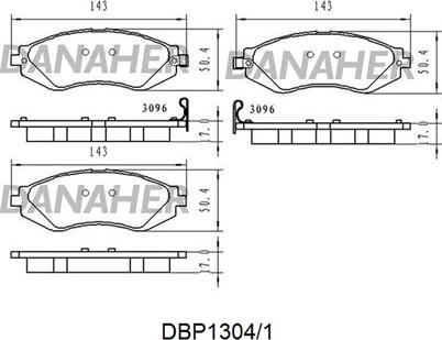 Danaher DBP1304/1 - Əyləc altlığı dəsti, əyləc diski furqanavto.az