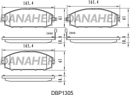 Danaher DBP1305 - Əyləc altlığı dəsti, əyləc diski furqanavto.az