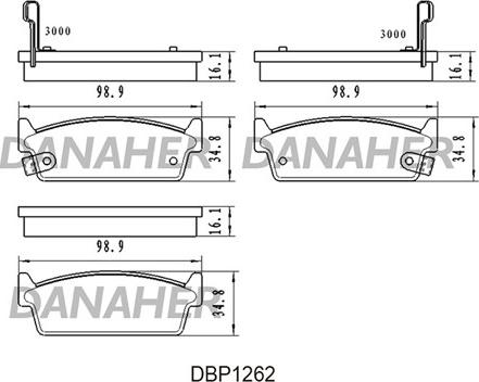 Danaher DBP1262 - Əyləc altlığı dəsti, əyləc diski furqanavto.az