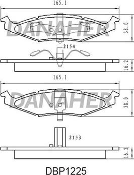 Danaher DBP1225 - Əyləc altlığı dəsti, əyləc diski furqanavto.az