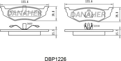 Danaher DBP1226 - Əyləc altlığı dəsti, əyləc diski furqanavto.az