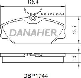 Danaher DBP1744 - Əyləc altlığı dəsti, əyləc diski furqanavto.az