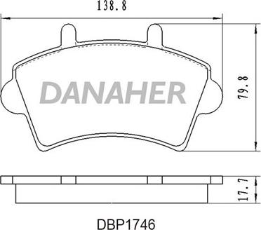 Danaher DBP1746 - Əyləc altlığı dəsti, əyləc diski furqanavto.az