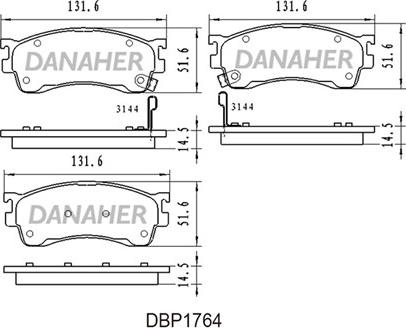 Danaher DBP1764 - Əyləc altlığı dəsti, əyləc diski furqanavto.az