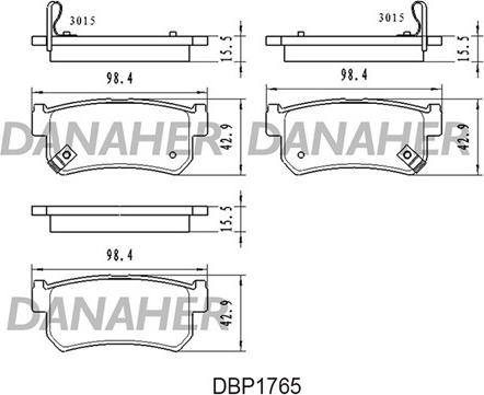 Danaher DBP1765 - Əyləc altlığı dəsti, əyləc diski furqanavto.az