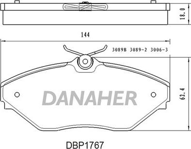 Danaher DBP1767 - Əyləc altlığı dəsti, əyləc diski furqanavto.az
