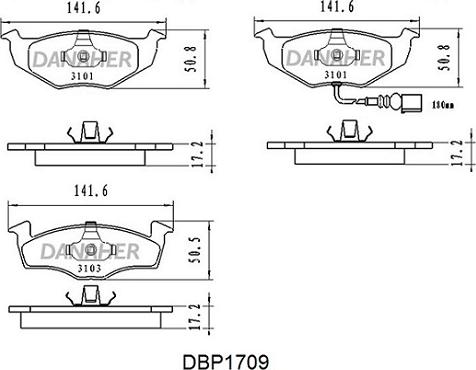 Danaher DBP1709 - Əyləc altlığı dəsti, əyləc diski furqanavto.az