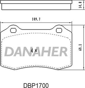 Danaher DBP1700 - Əyləc altlığı dəsti, əyləc diski furqanavto.az