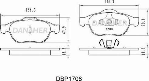 Danaher DBP1708 - Əyləc altlığı dəsti, əyləc diski furqanavto.az